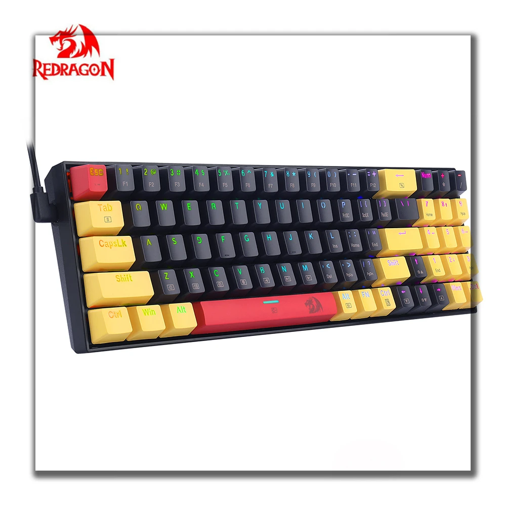 

REDRAGON K688 RGB USB Mini Mechanical Gaming Keyboard Blue Switch 78 Keys Wired Detachable Cable,Portable for Travel PC Laptop