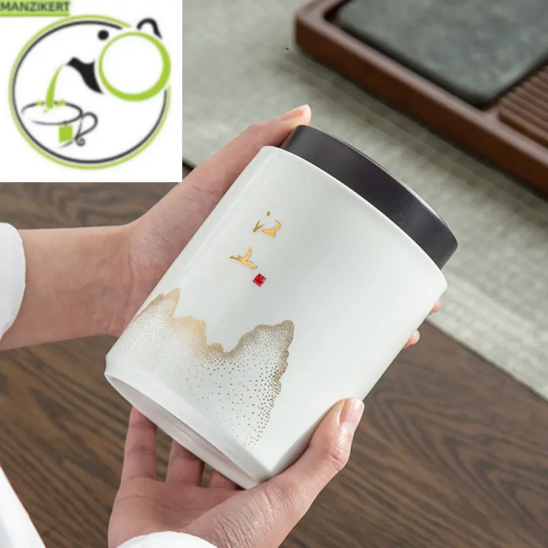 

Китайский керамический контейнер для чая в стиле ретро, домашний контейнер для хранения сухих фруктов, портативная герметичная банка, дорожные чайные коробки, контейнер для кофе