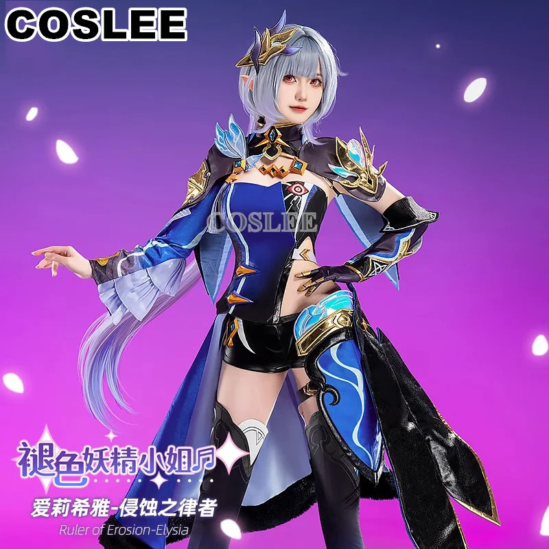 COSLEE Honkai Impact 3 Elysia Ruler Of Erosion Game Suit Gorgeous Uniform Dress Cosplay Costume Halloween Party Outfit Women New