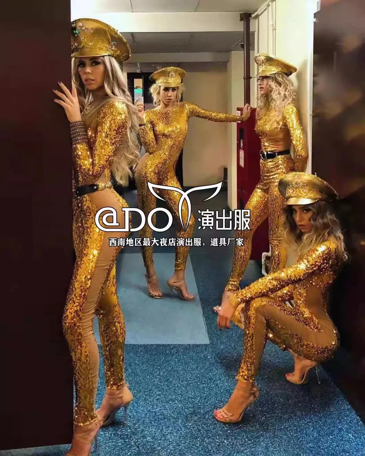 

Luxury Gold Sequin Jumpsuit for Women GOGO Party Bar Nightclub Atmosphere Singer Dance Stage Festival Carnival Club Clothes