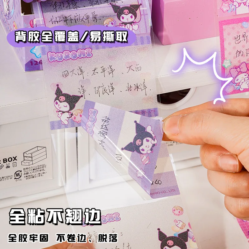 Picture 5: Kuromi Pull Out Post-It Note Cartoon Melody Error Note Paper Stickers Full Adhesive Multi-Style Index Label Stickers