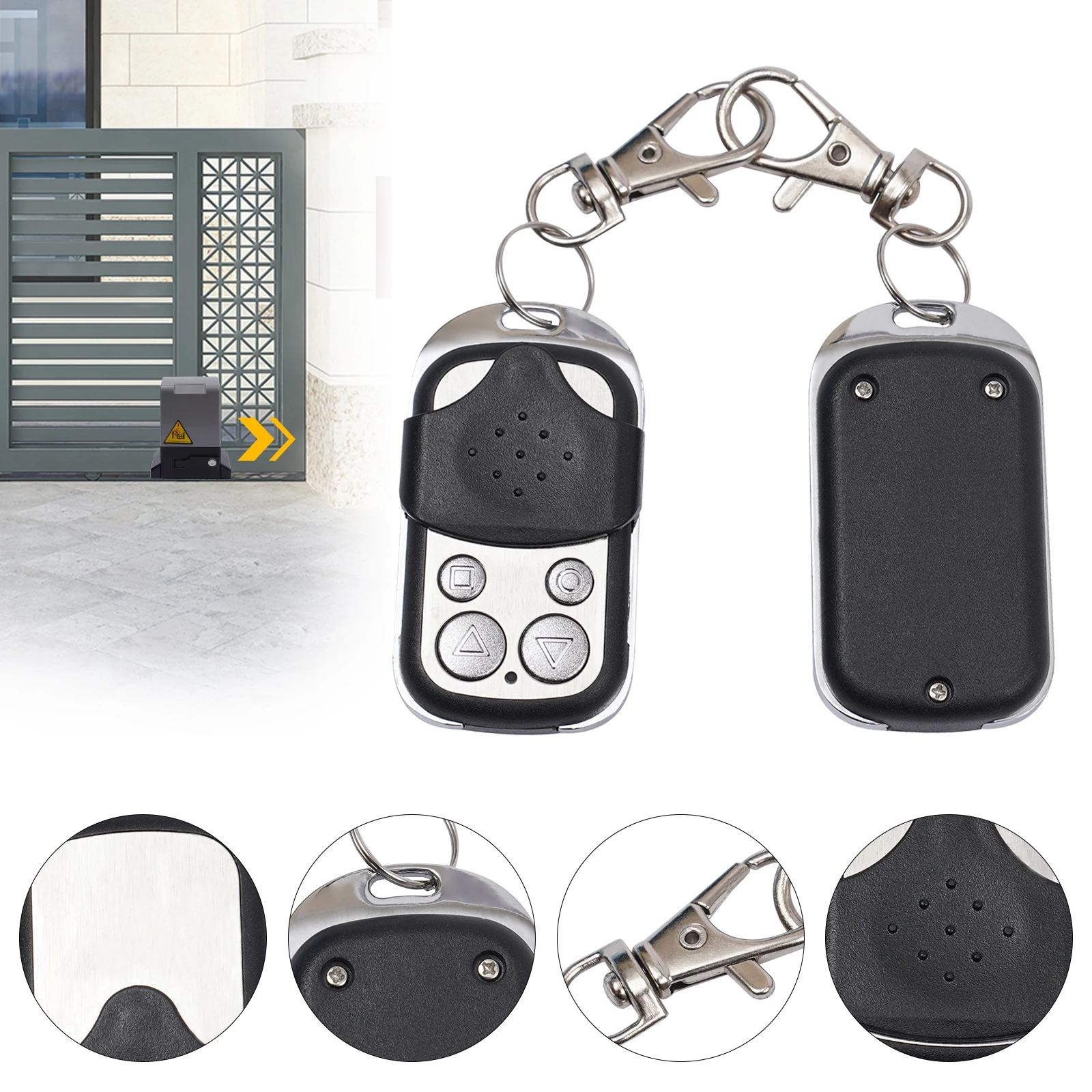 2-pack 433MHz Wireless Remote Controls for Automatic Sliding Gate Opener Electric Rolling Gate Motor Remote Control