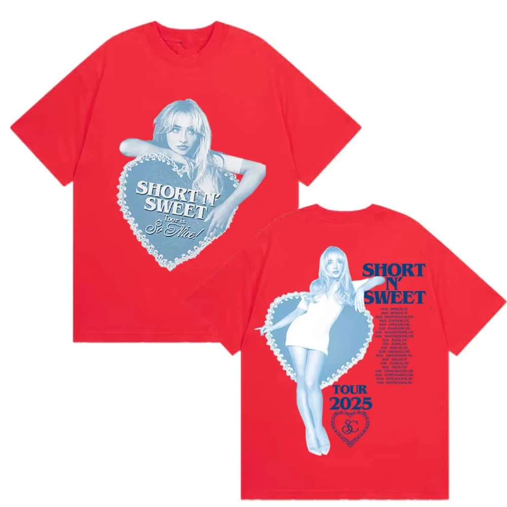 サブリナ カーペンター ツアー 2025 プリント Tシャツショート N