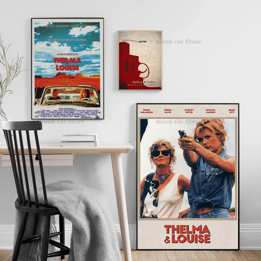 Vintage Classic Feminist Movie Thelma & Louise(1991)  Film Poster Canvas Painting Wall Art Pictures Retro Home Room Decor Gift