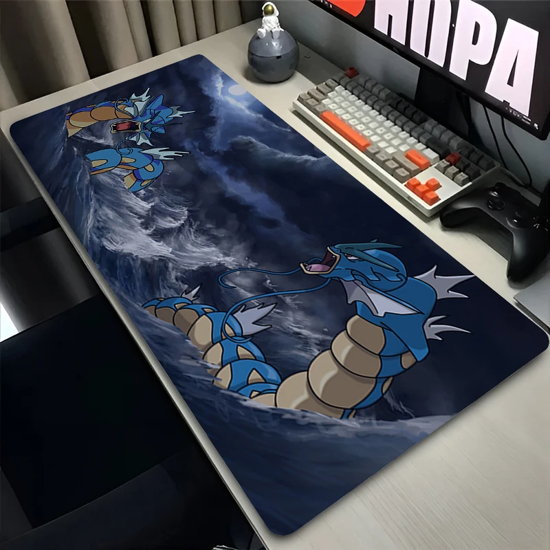 Anime Mouse Pad 900x400 Gaming Accessories Carpet Gamer Keyboard Desk Mat P-pokemon Gyarados Non-Slip Laptop Notebook Mousepad