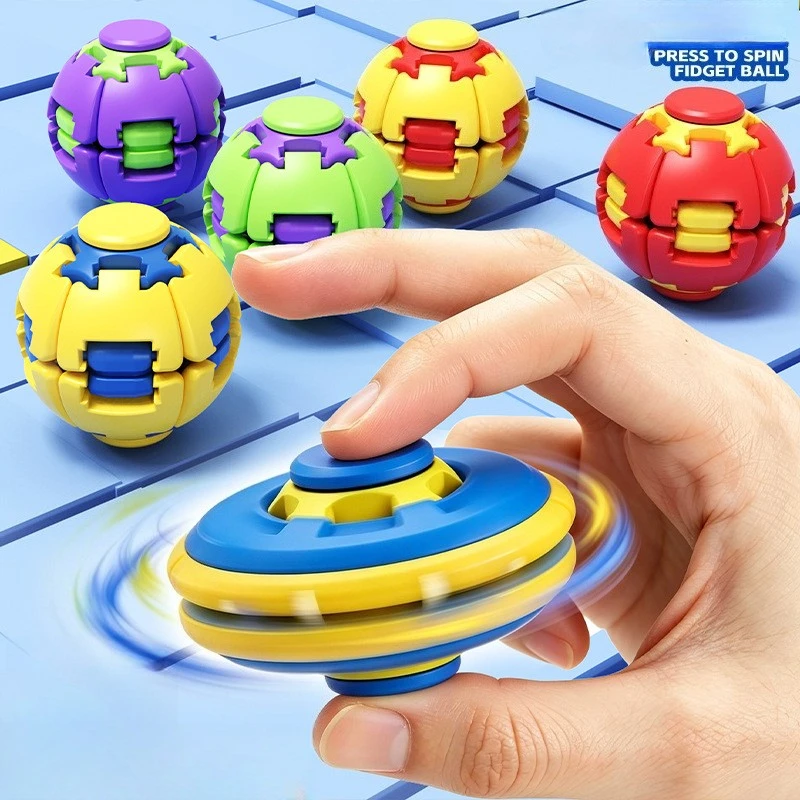 Spinner Rotating Ball Deform Fidget Spinner 3D Printed Gadgets Kids Adults Desktop Finger Toy Press To Spin Stress Relief Toy