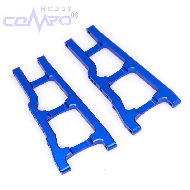 Brazos de suspensión inferiores delanteros y traseros de aleación, 4 Uds., para coche modelo RC 1/10 Traxxas Slash 4x4 Rustler Stampede XO-1, piezas de mejora