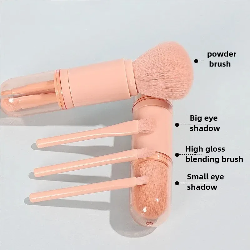 Pennello per trucco multifunzione 4 in 1: strumento cosmetico tutto in uno per fondotinta, cipria, fard e bronzer, design della testa convertibile