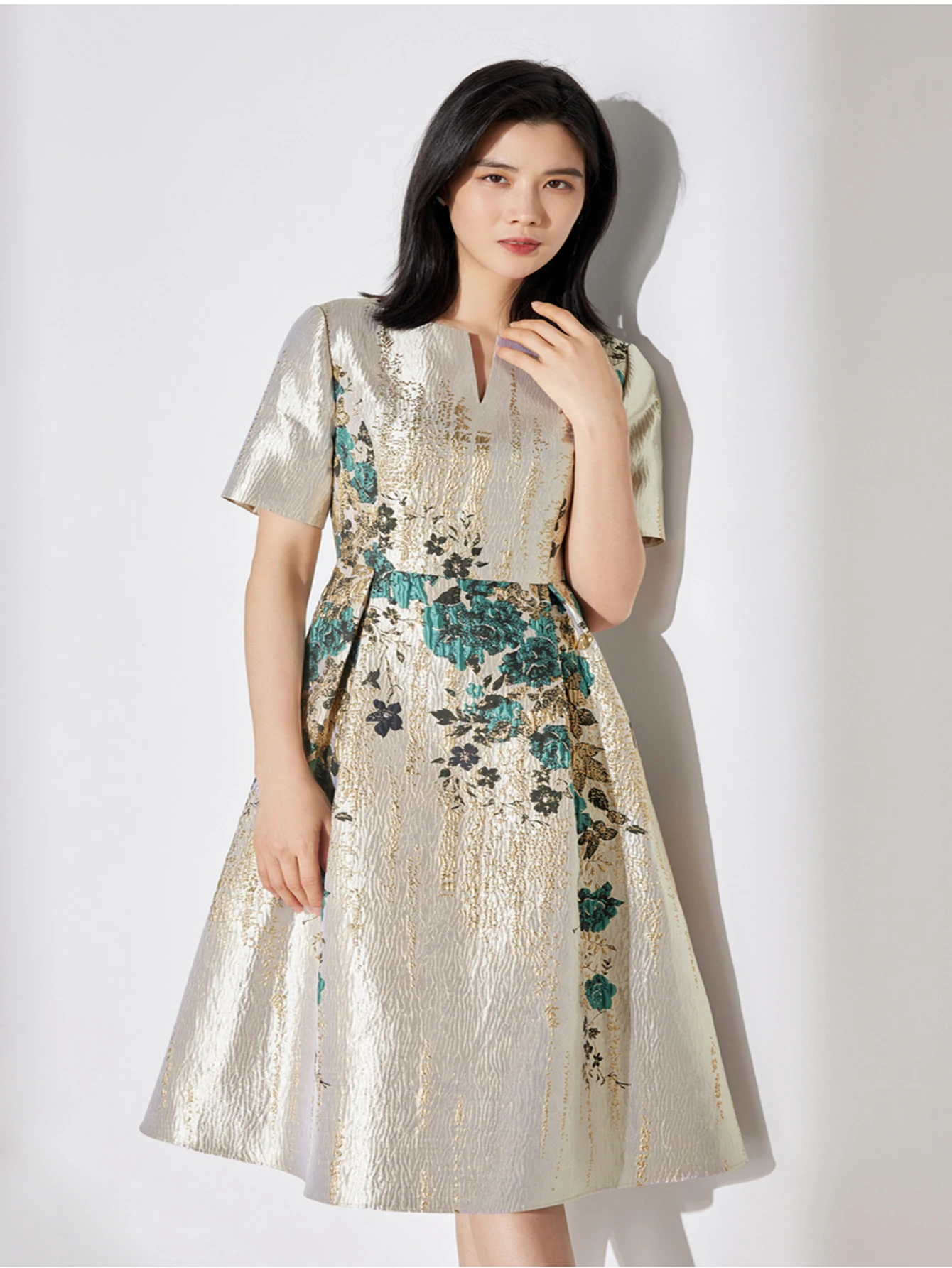 Elegante Sommer Frauen Kleid Jacquard Luxus 2024 Neue Ankunft Boho Blumen Kleid Party Abend Maxi Kleidung Ballkleid Robe Vestido