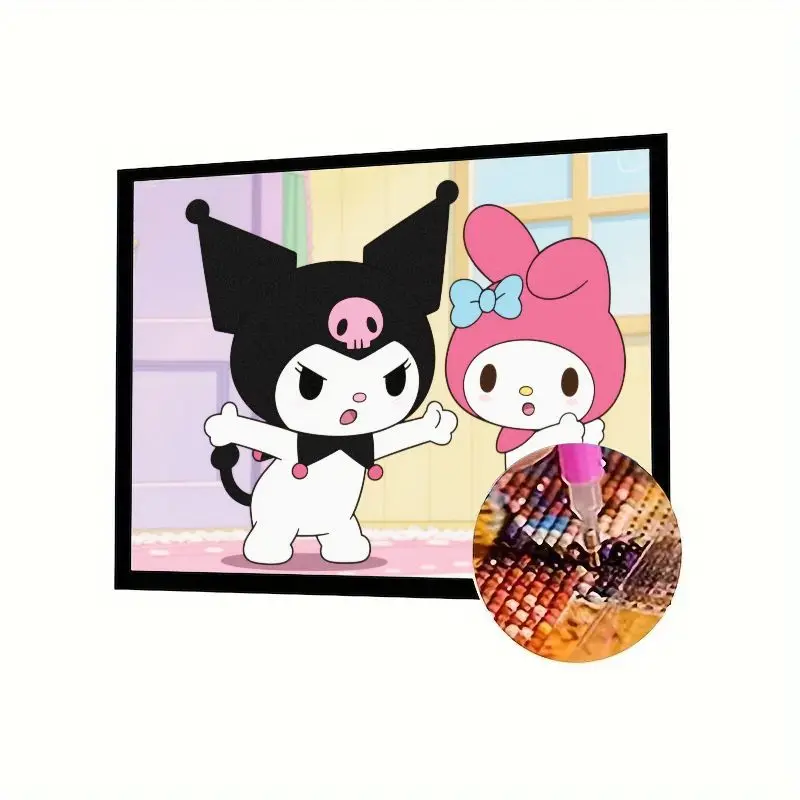 

1 шт. Sanrio Kuromi & My Melody 5D набор для алмазной живописи, полная дрель DIY Diamond Art, милый мультфильм Kawaii со стразами, вышивка Cra