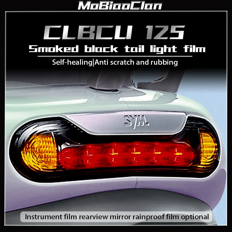 For SYM CLBCU125 clbcu 125 Motorcycle Headlight Film Smoked Black Taillightlight Film instrument protective film rearview mirror