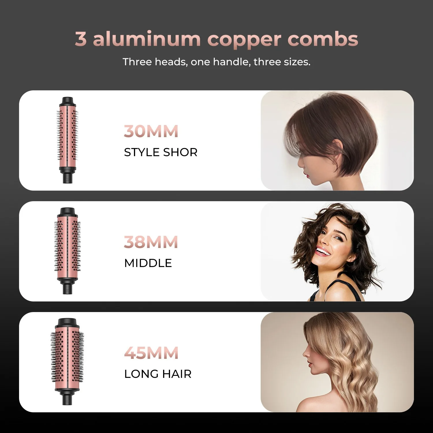 3 in 1 hot air comb multifunctional hair straightening comb for household multi-size curling iron