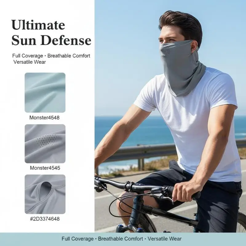 

Ice Silk Face Cover UV Protection Breathable Fast Dry Anti-UV Neck Gaiter for Outdoor Riding
