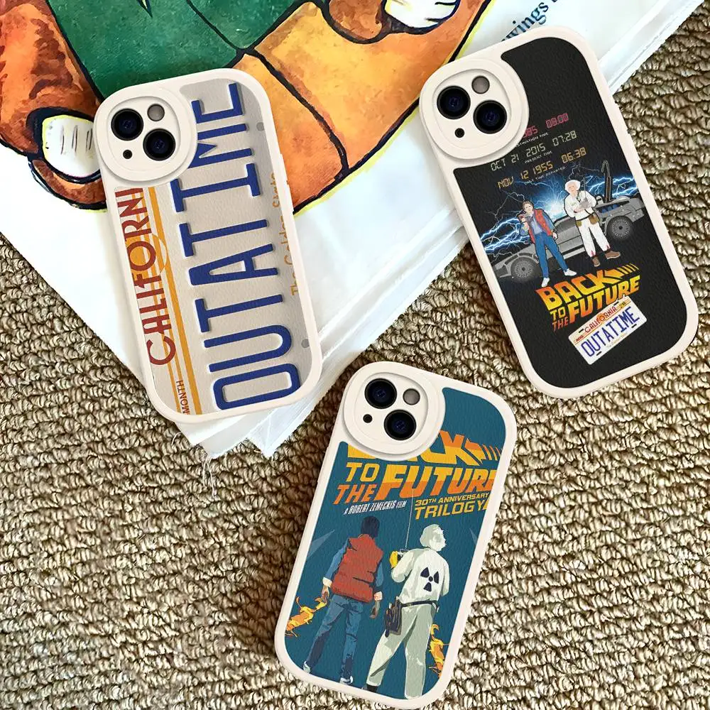 

Movie Back To The Future Phone Case For IPhone 16 15 14 13 Pro Max 11 12 Plus Leather Silicone Cover