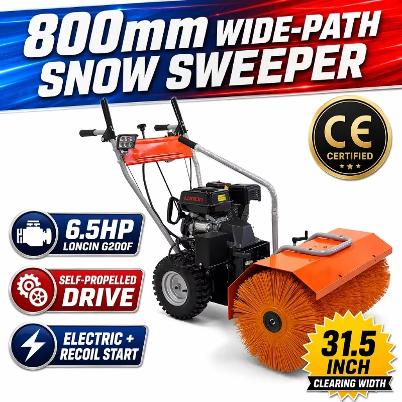 Customized Walk-Behind Self-Propelled Snow Sweeper 800mm 31