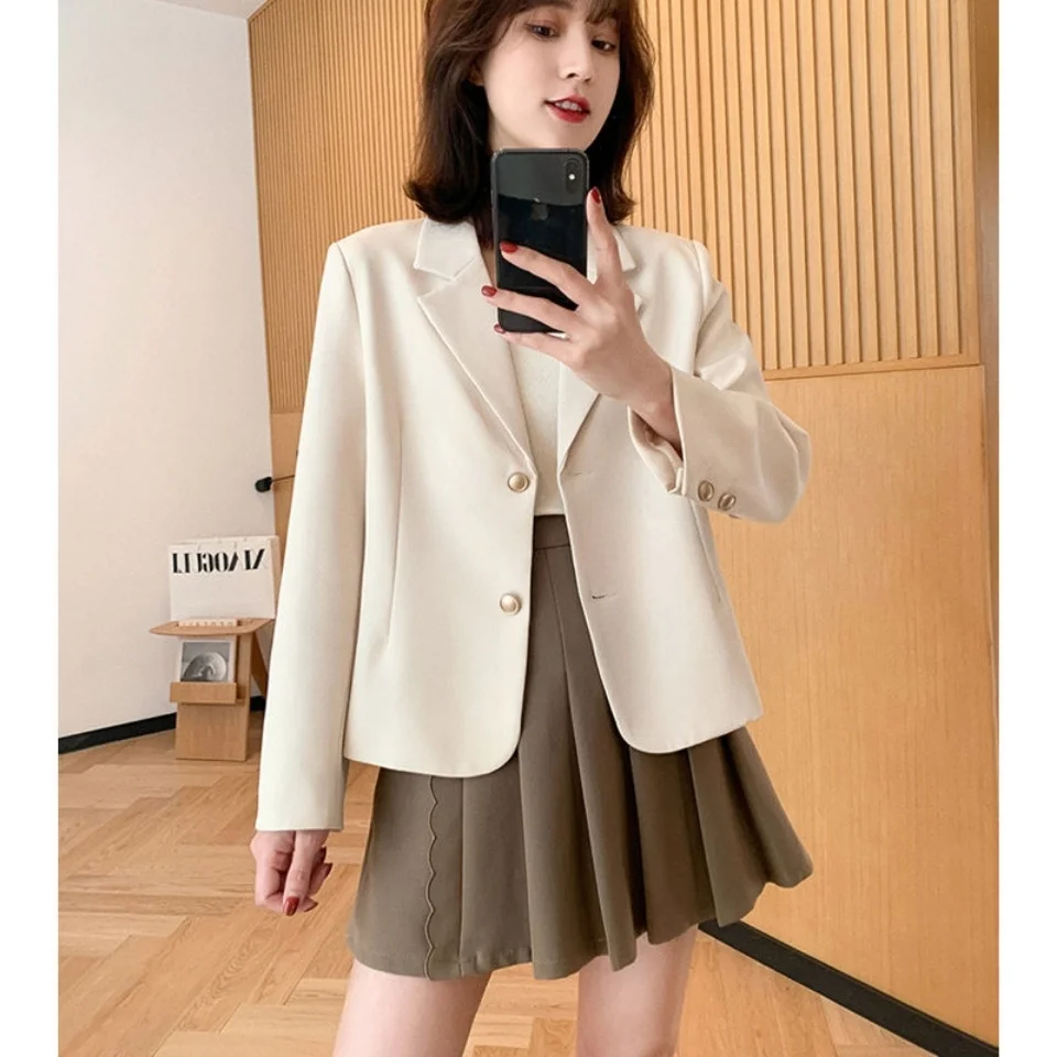 Blazer Oversize Dames Dames Zomerpak Monochromatisch Ins Stock Exclusief Bescheiden Feestdagen Vergadering Trekkoord Anti-rimpeltype