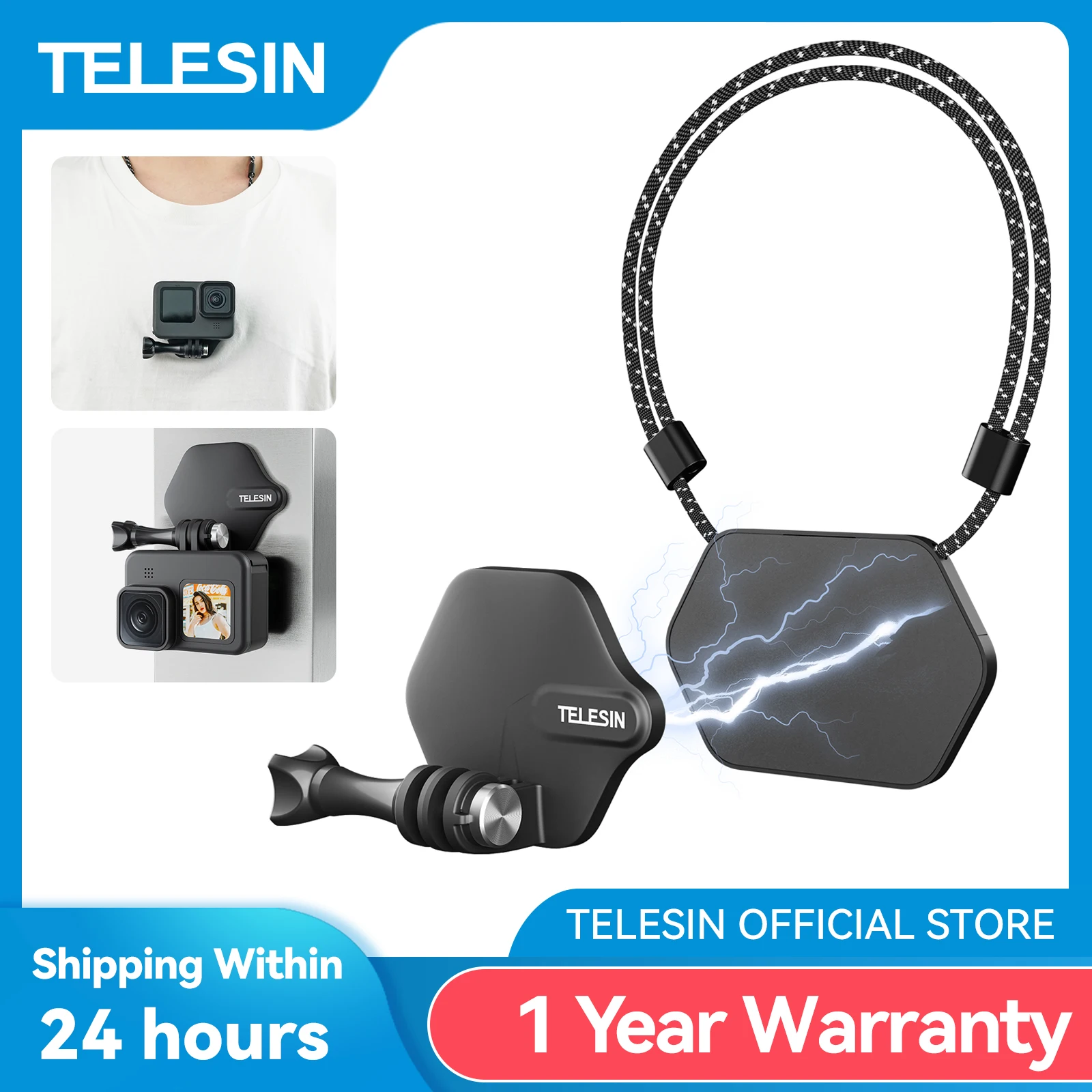 TELESIN Magnetic Action Camera Quick Release Bracket Gopro Accessories Release Bracket for GoPro Hero Insta 360 DJI Mobile Phone