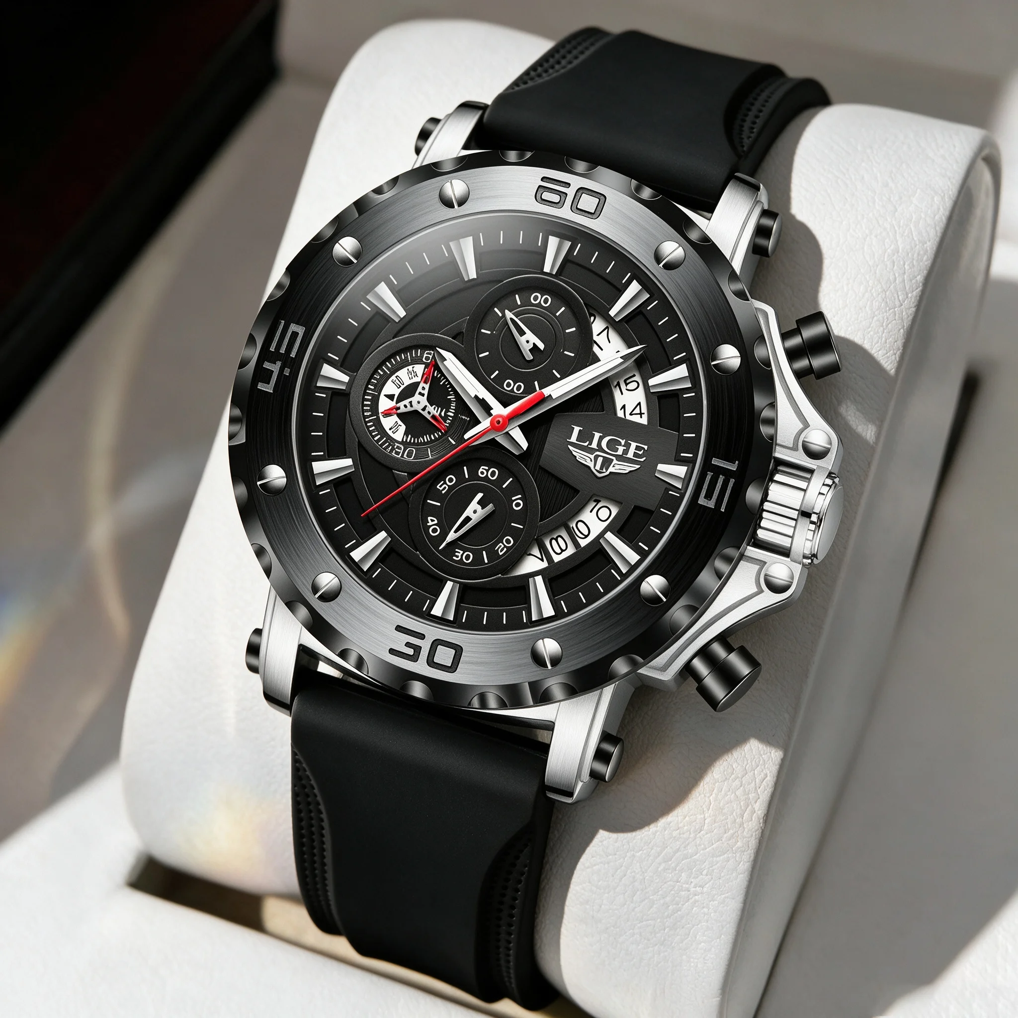 LIGE Fashion Watch For Men Calendar Luminous Waterproof Quartz Man Wristwatch Chronograph Stainless Steel Luxury Men's Watch
