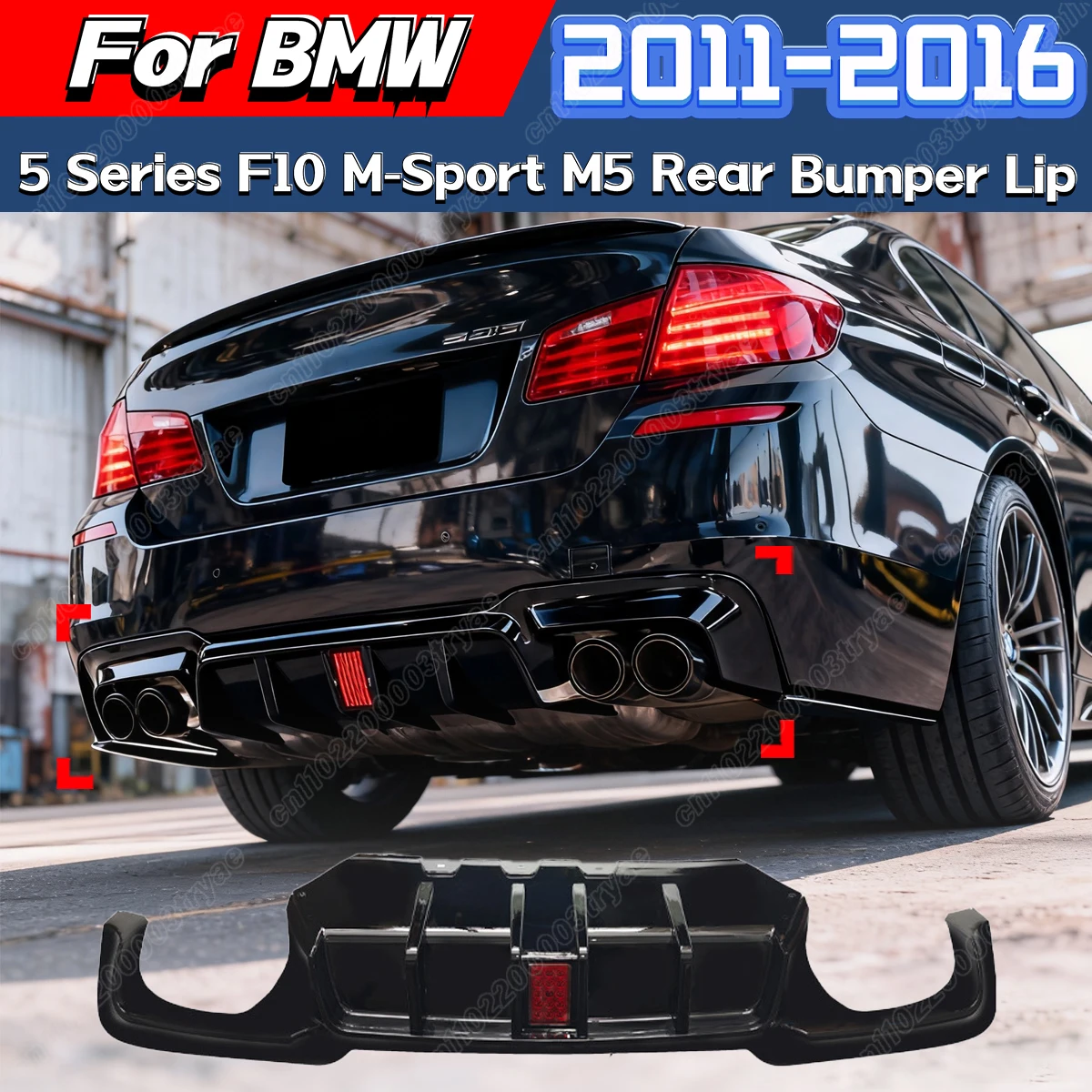 

Для BMW F10 5 серии M-Sport M5 2011 2012 2013 2014 2015 2016 задний бампер автомобиля диффузор спойлер губ сплиттер модификация кузова