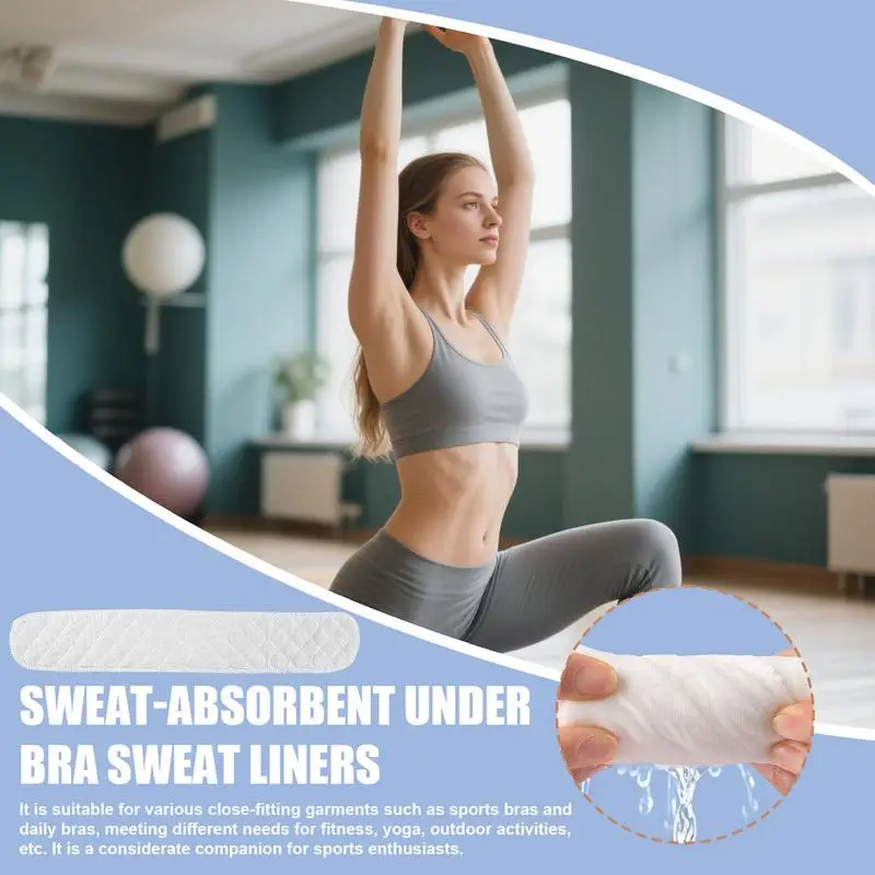 

10pcs Under Bra sweat-absorbent Liners Cotton Breast Pads Reusable Moisture-Wicking Skinfold Separators Under Bra Sweat Liners