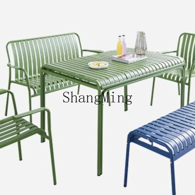 FG good-looking Outdoor Courtyard Table and Chair Aluminum Plate Garden Villa Terrace Outdoor Restaurant Balcony Chair