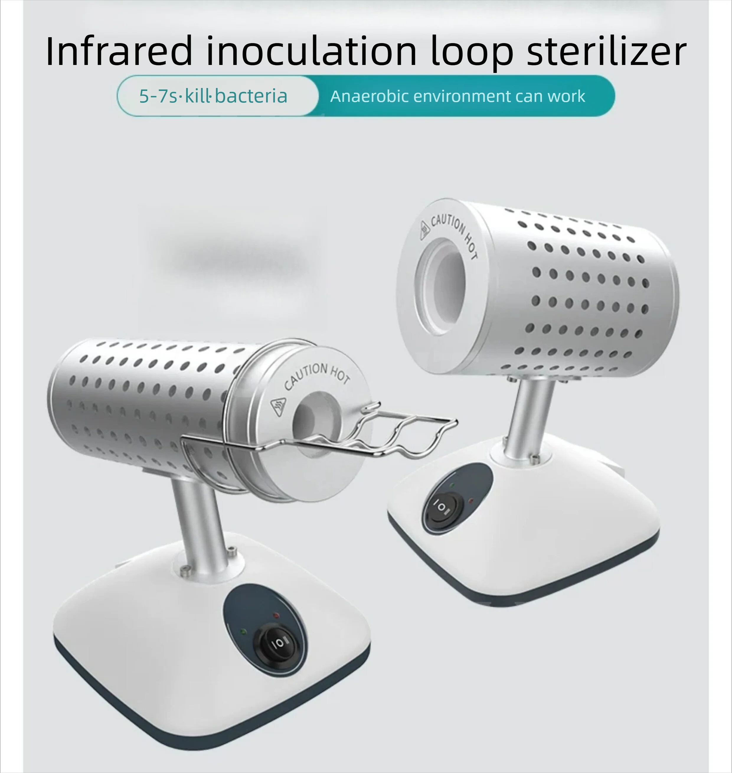 Lab Infrared Sterilizer 400-825°C | Inoculation Loop/Scalpel Needle Dry Heat Sterilizer with 14/35mm Ports