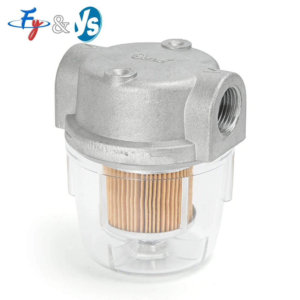 25L/H Diesel Fuel Filter - Clear PC Cup Oil Filter for Small Boilers & Oil Burners (1/4
