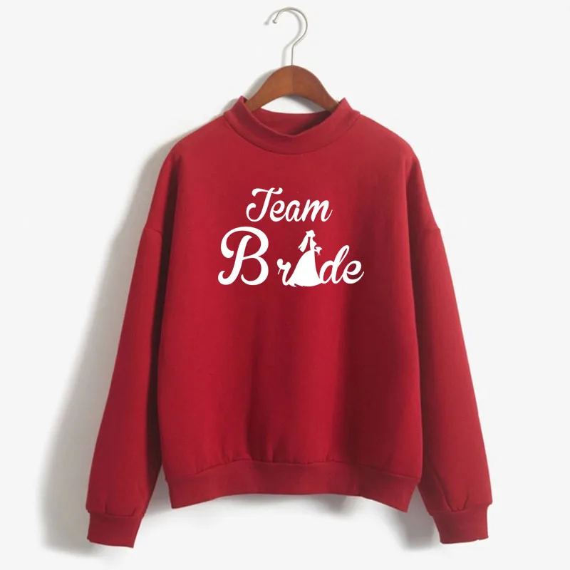 TEAM BRIDE print O-neck Hoodies Wedding Party Funny hoodie Female winter Tops comfortable Women Tumblr Bride Harajuku sweatshirt