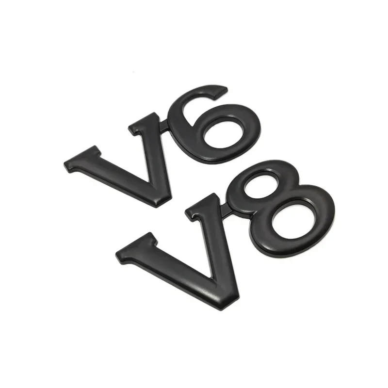 OTOKIT 1Pcs Fashion 3D Metal V6 V8 Engine Display Car Sticker Emblem Badge for Cars Decorative Accessories New