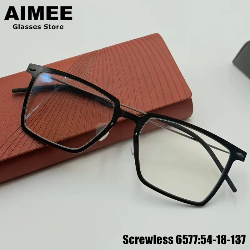 

Denmark Brand Titanium Acetate Glasses Frame Women Ultralight Screwless Eyewear 6577 Men Retro Square Desinger Eyeglasses Gafas