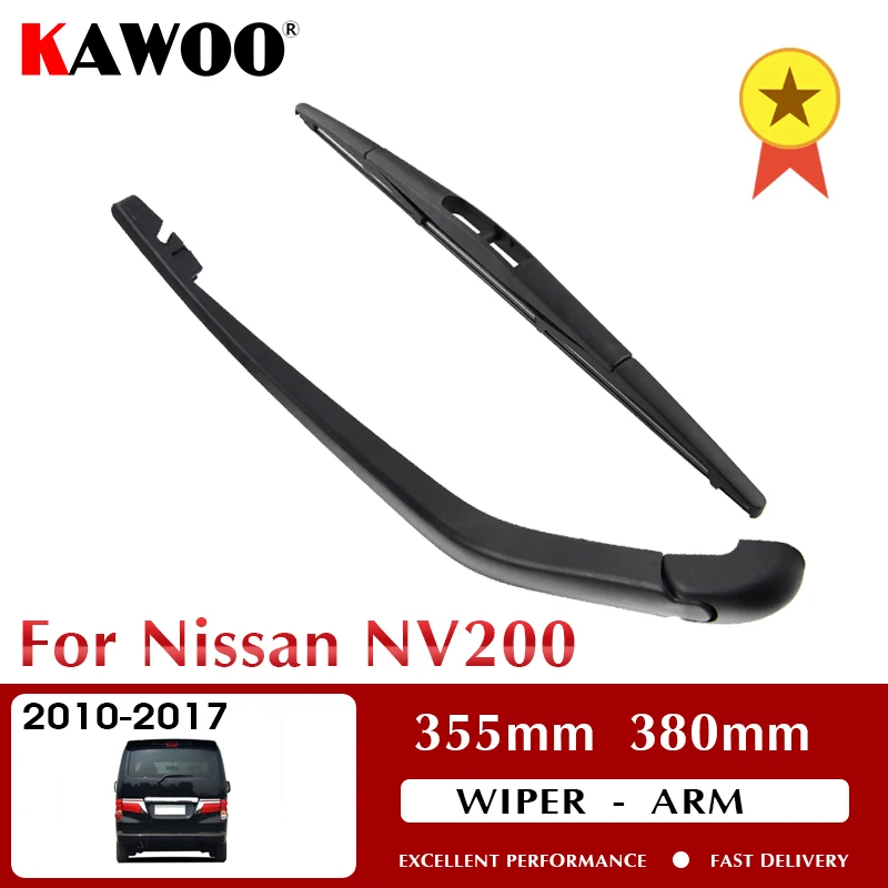 KAWOO Car Rear Wiper Blade Blades Back Window Wipers Arm For Nissan NV200 Hatchback 2010-2017 355mm Windscreen Wiper