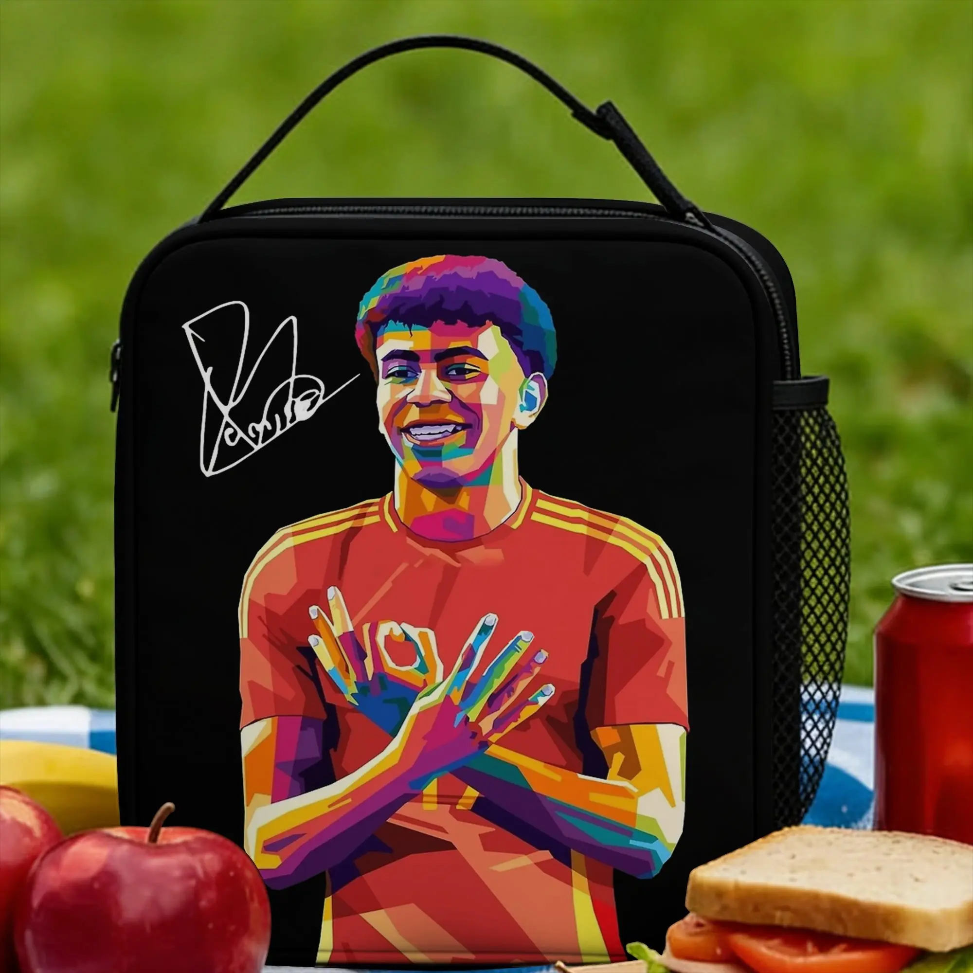 Lamine Y-Yamal Insulated Lunch Bags Thermal Bag Reusable,Lunch Container Football Soccer Portable Tote Lunch Box Girl Boy