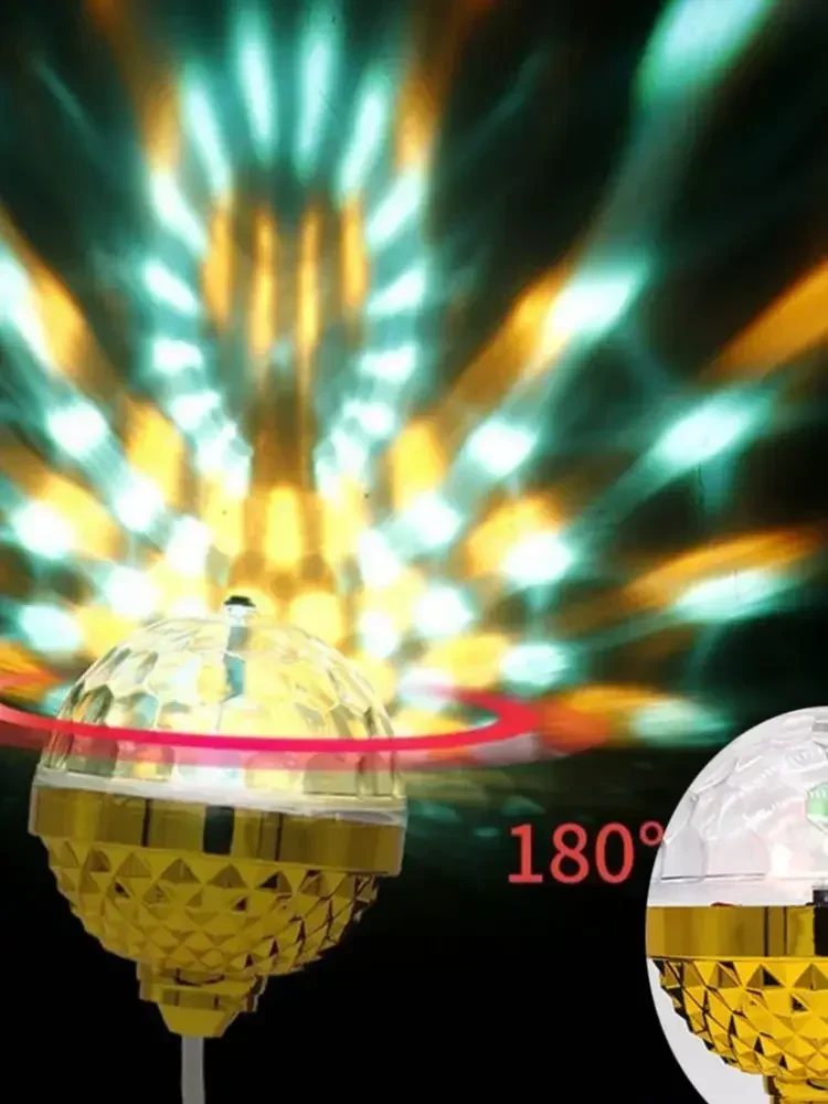 Boule magique rotative colorée à LED, avec prises flexibles USB, boule magique, lumière de scène pour la maison, les fêtes dansantes dans la salle
