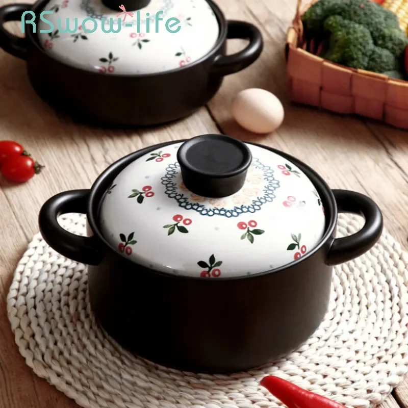 Ceramic Casserole Household Gas Gas Stove Dedicated Soup Pot Small Casserole Stone Pot Porridge Pot Stew Pot For Kitchen