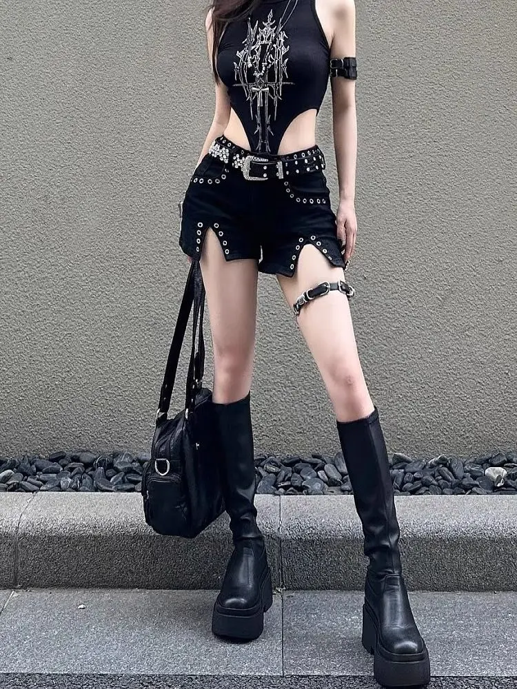 Y2k مثير برشام سوبر السراويل الرجعية منخفضة الارتفاع الدينيم الجينز السراويل الساخنة الغنيمة السراويل النساء