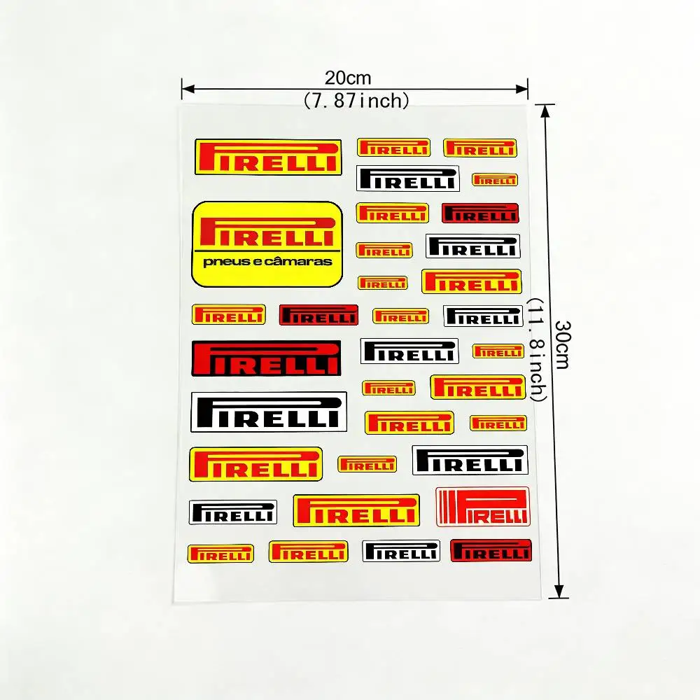 Für PIRELLI Motorrad-Reflektoraufkleber, wasserdichte Aufkleber für Helm, Roller, Kraftstofftank, Werkzeugkasten, Racing