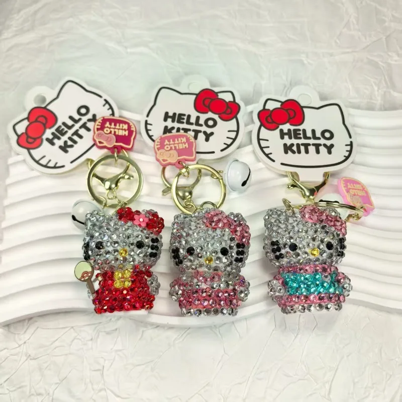 

Kawaii Hello Kitty Keychain Cute Cartoon Fashion Girl Bag BagPendant Desktop Ornament Women Supplies Student Gift Wholesale