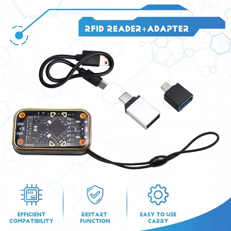 

B03B-Chameleon Ultra V2.0 Считыватель смарт-карт Эмулятор RFID 125 кГц 13,56 МГц Декодирование карт NFC Дубликатор 5UID + 6CUID-карт