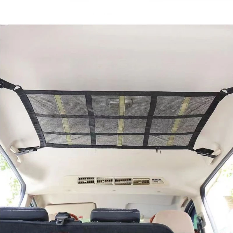 Car Roof Bag Interior Cargo Net Breathable Mesh Bag Auto Stowing Tidying Interior Accessories Car Ceiling Storage Net Pocket