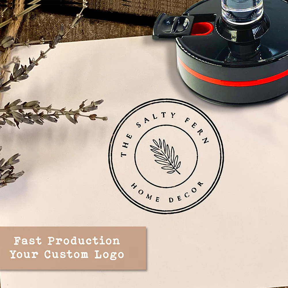 Custom Photosensitive Stamp Seal Personalized Logo Wedding Party Packaging Stamp Company Address&Name Self-Ink Rubber Stamp