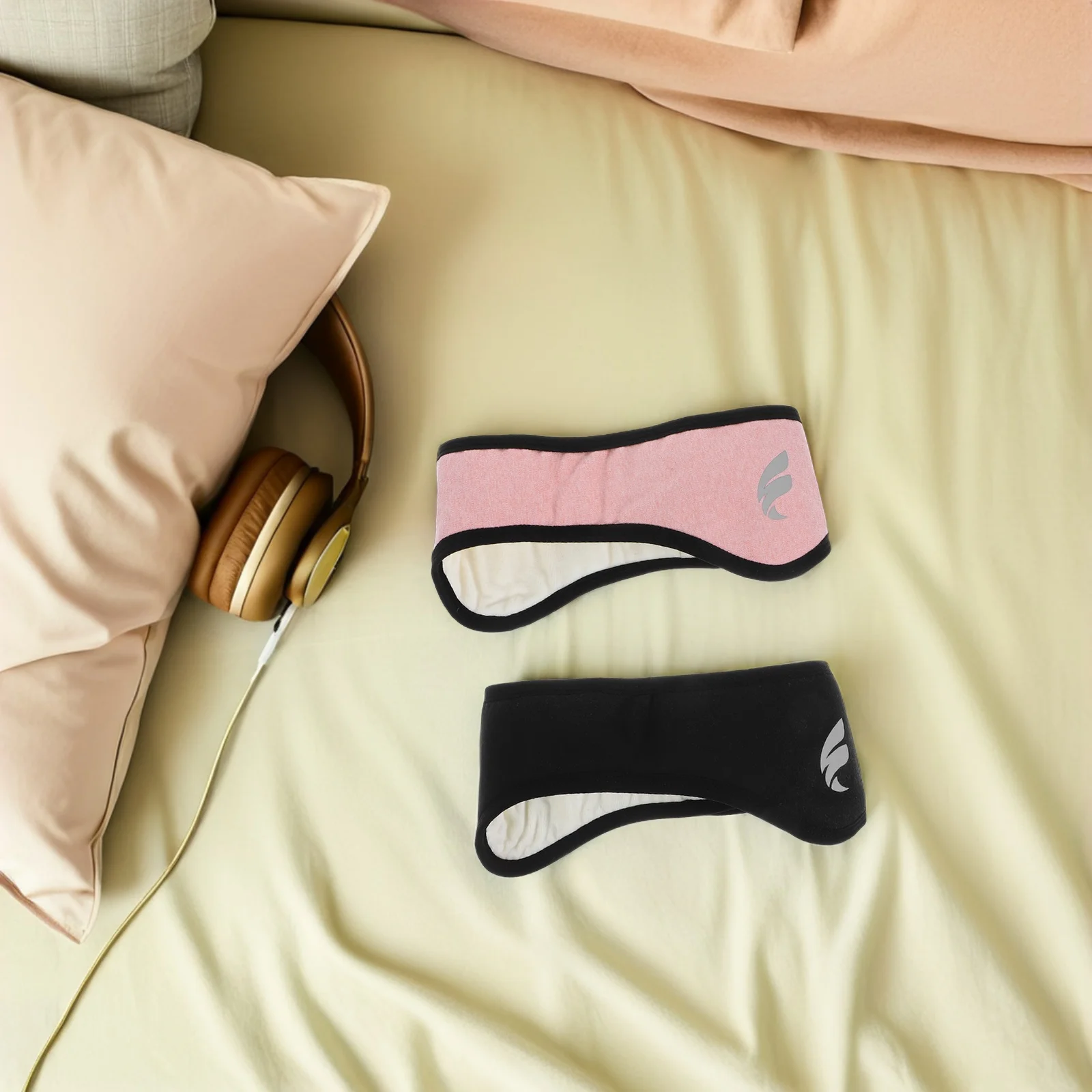 Protetores de orelha dobráveis compactos, 2 peças, redução de ruído, ideal para viagens, estudo, relaxamento, sono, faixa de cabeça