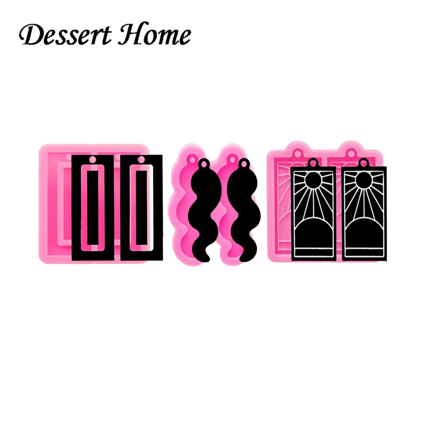 DY0981 Bright Long rectangular Earrings Molds, Silicone Resin Art Diy Mold, Epoxy Mould, Supplies for Jewelry, Polymer Clay