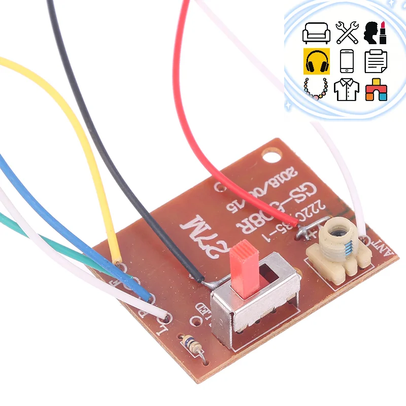 4CH RC Remote Control 27MHz Circuit PCB Transmitter and Receiver Board with Antenna Radio System for Car Toy