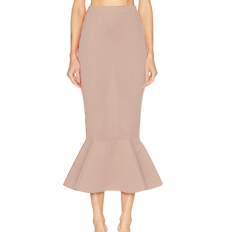 กระโปรงยาวทรงหางปลาเข้ารูปสำหรับผู้หญิงใส่ในช่วงฤดูใบไม้ร่วง เหมาะสำหรับงานปาร์ตี้กลางคืน งานฉลองวันเกิด