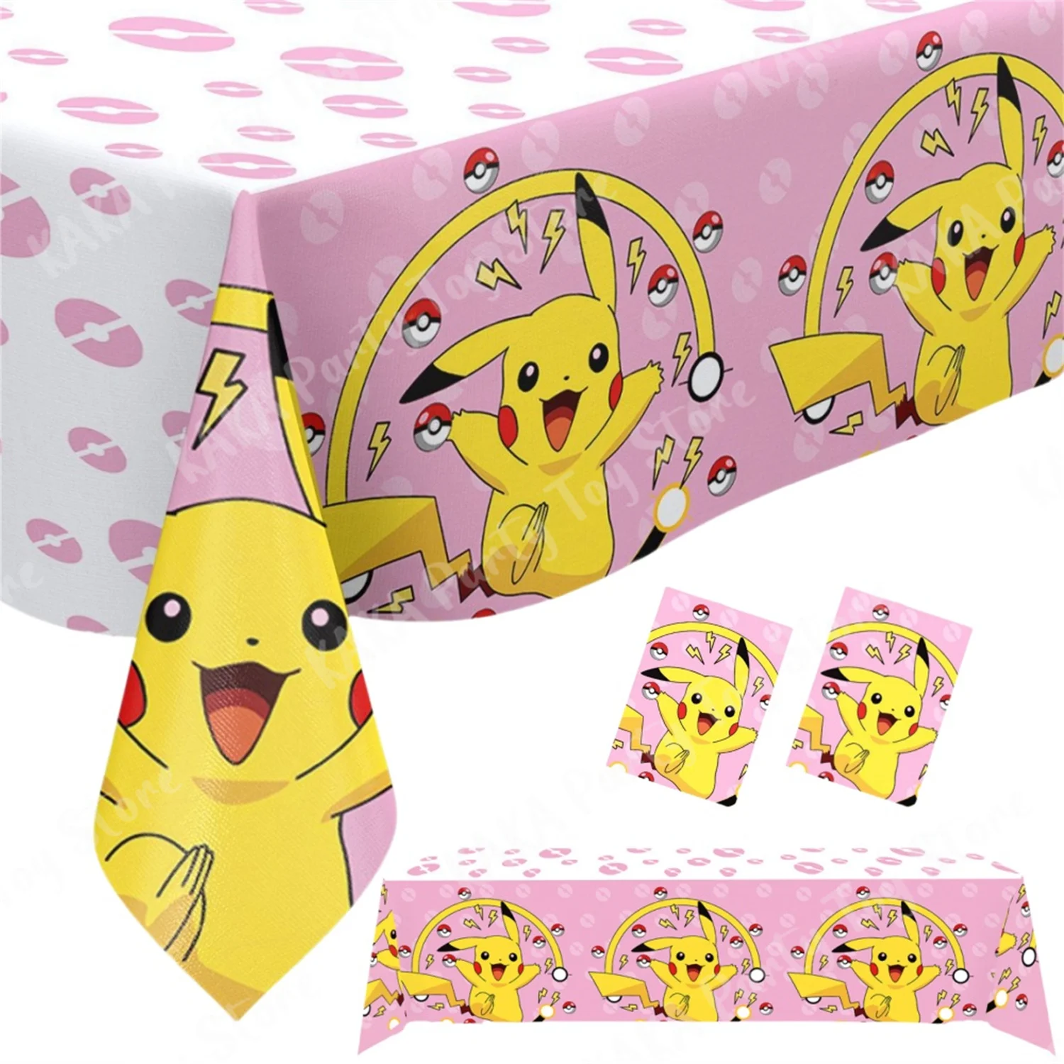 

Pink Pokemon Theme Tablecloth Disposable Plastic Table Cover For Kid Happy Birthday Baby Shower Festival Party Decoration Supply