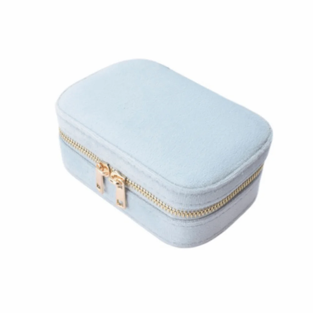 

Zipper Closure Jewelery Storage Case Square Flannel Lining Travel Jewelry Case Convenient Velvet Travel Jewelry Display Stand