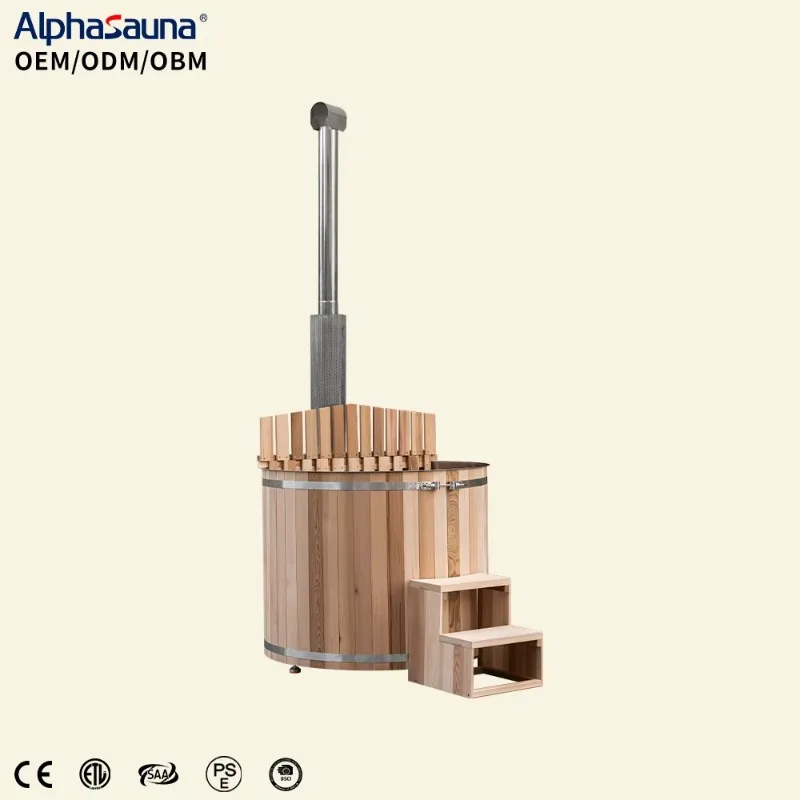 1 - 2 Person Mini Indoor Spa Whirlpool Massage Stainless Steel Inner Liner Wood Fired Hot Tub USA