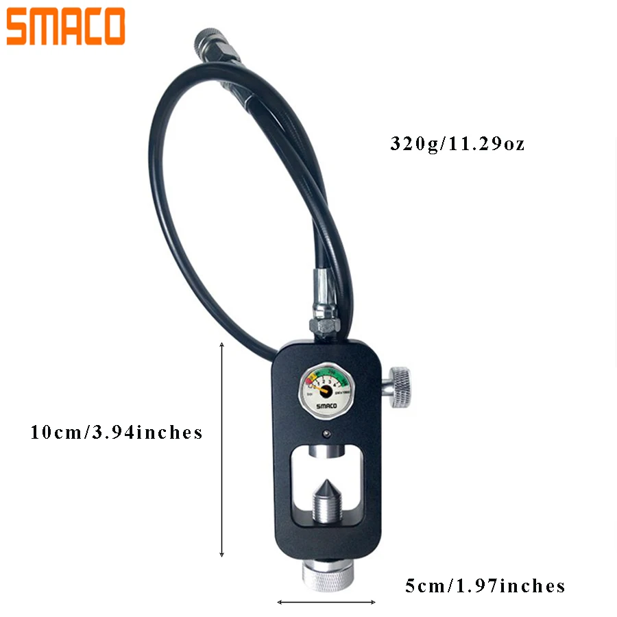 Adaptor scuba tangki selam SMACO, peralatan pompa silinder gas, alat cadangan alat silinder gas selam tekanan tinggi