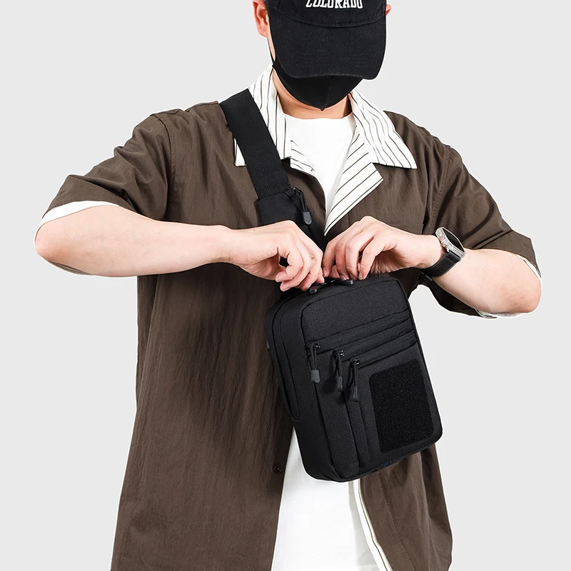 Taktische Umhängetasche für Herren – Leichte Brusttasche zum Wandern & Camping, mit sicheren Reißverschluss-Aufbewahrungstaschen – Detail 16