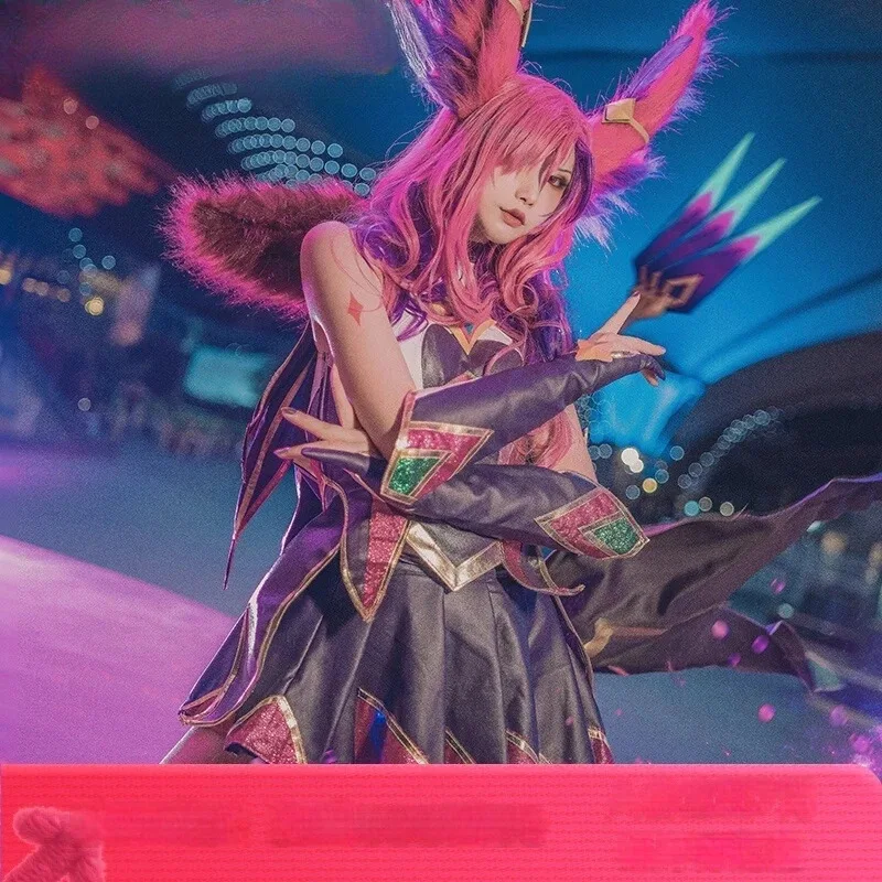 جامعة الأساطير Lol Star Guardian Xayah Cos شعر مستعار عباءة ستار الحرس تأثيري حلي Coser لعبة شخصية أنيمي زي